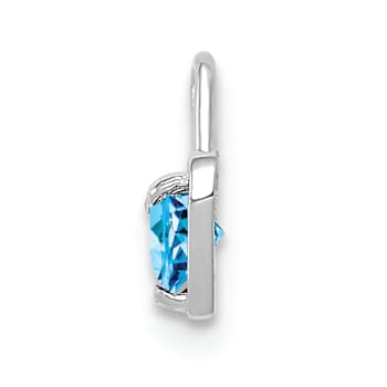 14k White Gold Tanzanite Simulant Birthstone Heart Charm