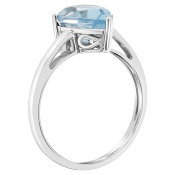 12x8mm Pear Shape Sky Blue Topaz Rhodium Over Sterling Silver Ring