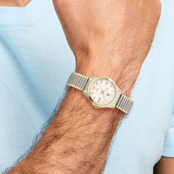 Men's Charles Hubert Titanium Silver Dial Expansion Band Watch