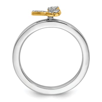 14K Yellow Gold Over Sterling Silver Stackable Expressions Butterfly
Diamond Ring 0.066ctw