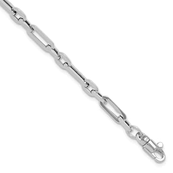 Rhodium Over 14K White Gold Polished Fancy Link Bracelet