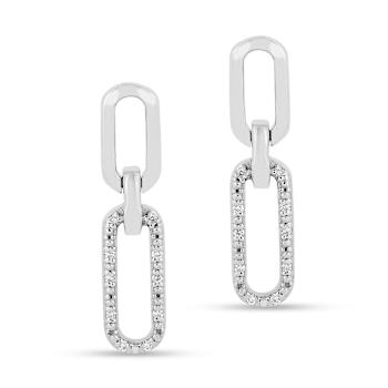 Rhodium Over Sterling Silver Lab Grown Diamond VS Drop Earrings