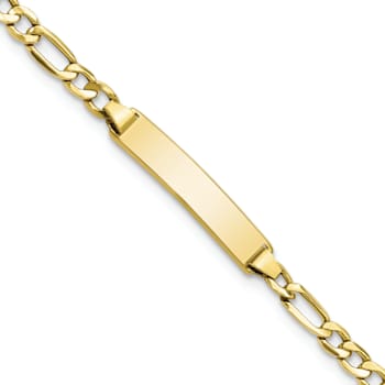 10k Yellow Gold Figaro Link ID Bracelet