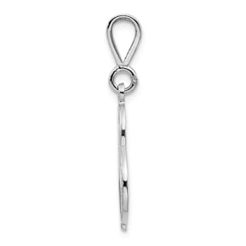 Rhodium Over 14k White Gold Solid Polished Script Filigree Textured
Letter S Initial Pendant