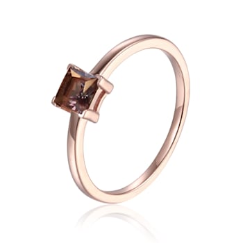 Square Lab Created Alexandrite 14K Rose Gold Over Sterling Silver
Solitaire Ring, 0.55ct