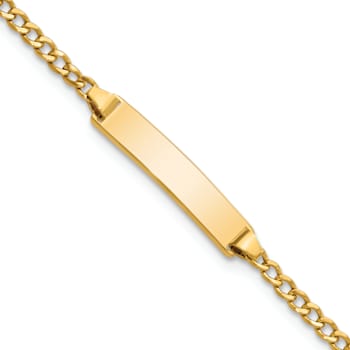 10k Yellow Gold Children's Curb Link ID Bracelet