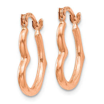 14k Rose Gold 5/8" Heart Shaped Hoop Earrings