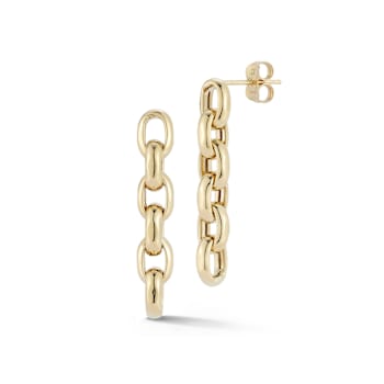 Bellissima Gold 14K Yellow Gold 6-Link Rolo Chain Dangle Earrings