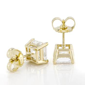 Lab-Grown Diamond Princess-Cut Stud Earrings In 14K Gold 3.00ctw