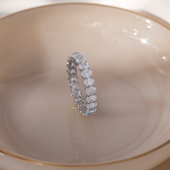 White Cubic Zirconia Platinum Over Sterling Silver Ring 3.60ctw