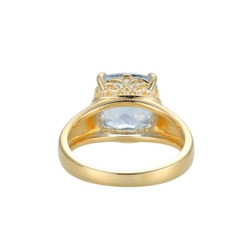 Lab Blue Spinel And White Cubic Zirconia 18k Yellow Gold Over Silver
March Birthstone Ring 3.79ctw
