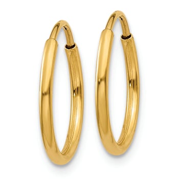 14k Yellow Gold 9/16" Endless Hoop Earrings