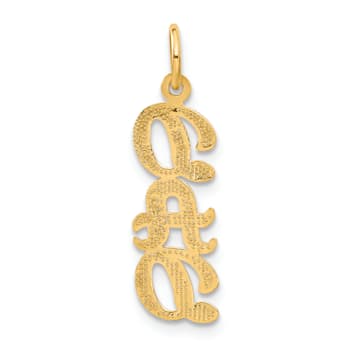 14k Yellow Gold Textured Dad Pendant