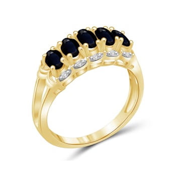 Black Sapphire 14K Gold Over Sterling Silver Ring 1.63ctw