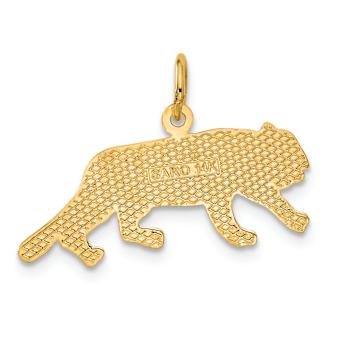 14k Yellow Gold Textured Tiger Pendant