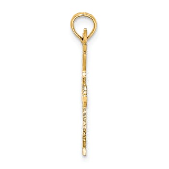 14k Yellow Gold Textured Gymnastics Charm