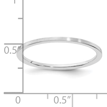 14K White Gold 1.2mm Flat Satin Stackable Expressions Band