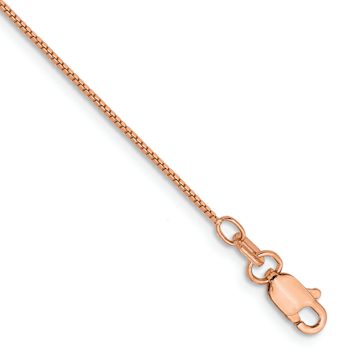 10k Rose Gold Box Link Anklet