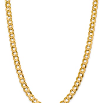 14k Yellow Gold 9.4mm Flat Cuban 24 Inch Chain