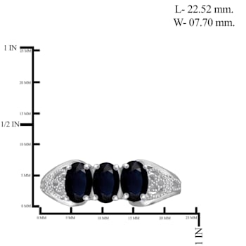 Black Sapphire Rhodium Over Sterling Silver Ring 1.65ctw