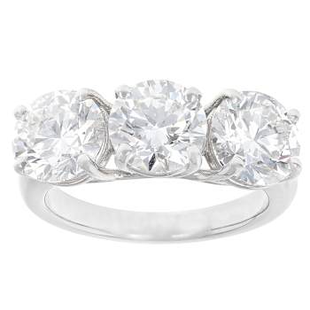 Lab-Grown Diamond Three-Stone Ring In 14K White Gold 5.00ctw