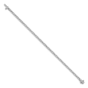 Rhodium Over 14k White Gold Diamond Tennis Bracelet