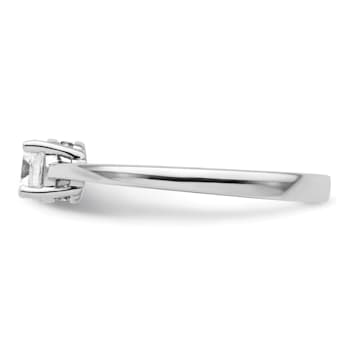 Rhodium Over 14K White Gold Lab Grown Diamond Engagement Ring