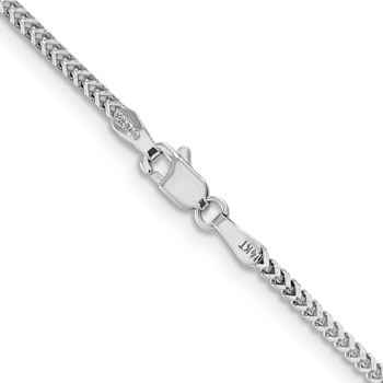 Rhodium Over 14k White Gold 1.5mm Solid Franco 20 Inch Chain