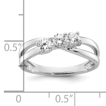 Rhodium Over 14K White Gold Lab Grown Diamond SI1/SI2, G H I, 3-Stone
Engagement Ring