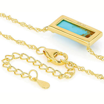 Turquoise East-West Necklace In 18K Gold Over Sterling Silver