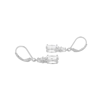 White Cubic Zirconia Platium Over Sterling Silver April Birthstone
Earrings 6.30ctw