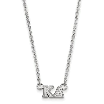 Rhodium Over Sterling Silver LogoArt Kappa Delta Extra Small Pendant Necklace