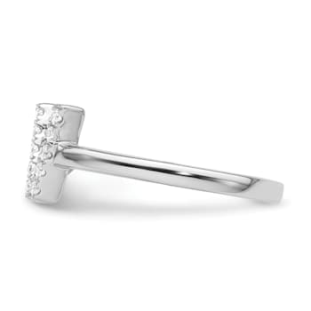 Rhodium Over 14K White Gold Lab Grown Diamond VS/SI GH, Initial V
Adjustable Ring