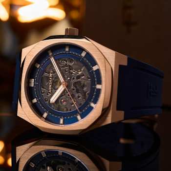 Thomas Earnshaw Discovery Drake Skeleton Blue Dial Blue Stainless Steel
Band Automatic Watch