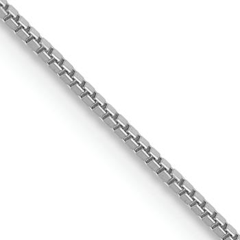 Rhodium Over 14k White Gold .7mm Solid Box 30 Inch Chain