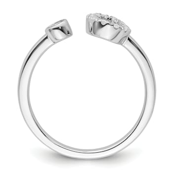 Rhodium Over 14K White Gold Lab Grown Diamond VS/SI GH, Initial O
Adjustable Ring