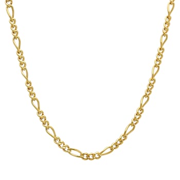 Robert Alton Men's Yellow Figaro Chain Necklace 3.50mm In Ion-Plated
Stainless Steel 24 Inch