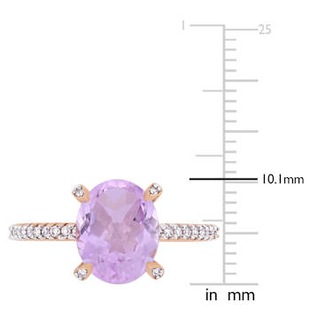 Rose de France and Diamond 10K Rose Gold Ring 2.47ctw