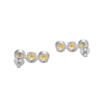 Yellow Cubic Zirconia Platinum Over Silver November Birthstone Earrings 7.99ctw