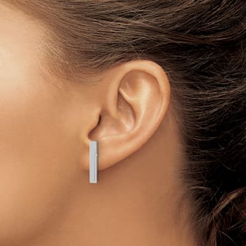 Rhodium Over 14k White Gold Polished Dangle Earrings