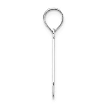 Rhodium Over 14k White Gold Polished Bubble Letter K Initial Pendant