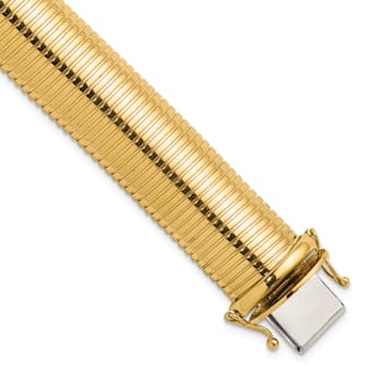 14K Yellow Gold 14.7mm 7.25 inch Omega Bracelet