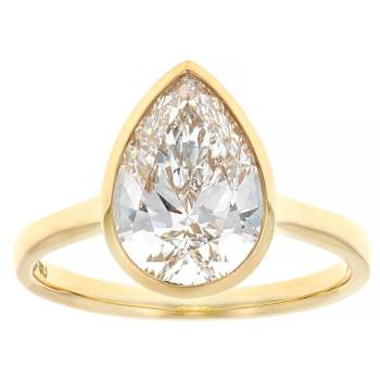 3ct Pear Lab-Grown Diamond Solitaire Ring In 14K Gold