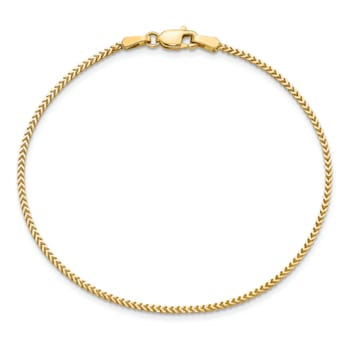 14K Yellow Gold 1mm Franco Chain Bracelet