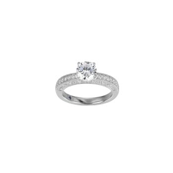 White Cubic Zirconia Platineve Ring With Band 3.63ctw
