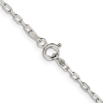 Sterling Silver 2.2mm Diamond-cut Long Link Cable Chain Necklace