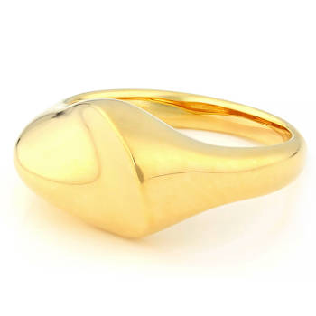 Wide Polished Band Ring In 18K Gold Over Sterling Silver