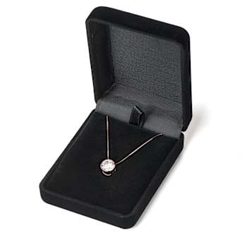 White Cubic Zirconia 14k Rose Gold Pendant With Chain 1.50ctw