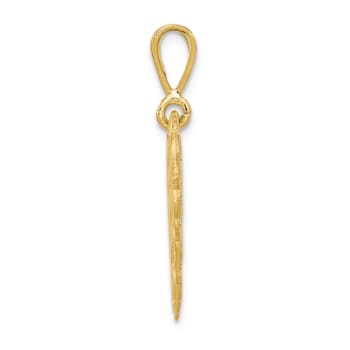 14k Yellow Gold Textured Reversible FOR A SPECIAL GRANDMA Heart Pendant