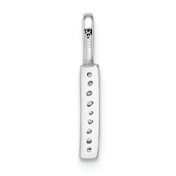 14K White Gold Diamond Letter I Initial Pendant